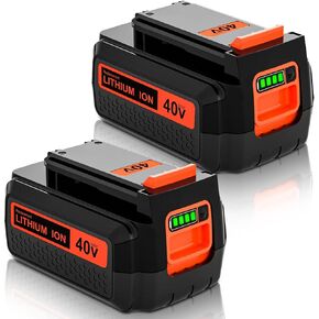 2Packs 40 Volt 3.0Ah LBX2040 Replacement Battery Compatible with Black and Decker 40V Battery Lithium LBXR36 LBXR2036 LST540 40V String Trimmer Hedge Sweeper Mower Tools(Orange)