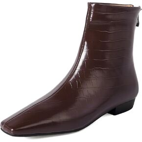 Beauty Cry Women's Booties Low Heel Square Toe Ankle Boots