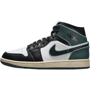 Air Jordan 1 Mid SE Women's Shoes (FQ7818-100 ، White/Light Dew/Boxidized Green/Black) 10