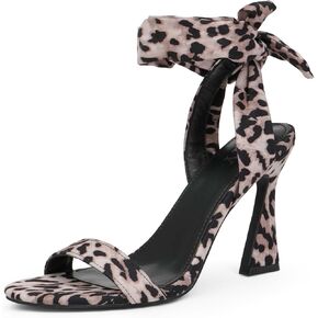 Womens Sandals Strappy Heels Open Round Toe Lace up Heels Heeled Sandals Stiletto High Heels
