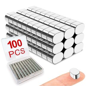 Thaibear Strong Neodymium Magnets 100 Pcs, 10x7x5 mm Elliptical Rare Earth Magnets Heavy Duty, Powerful Round Magnets, Small Strong Magnets for Crafts, DIY, Office, Dry Erase Board