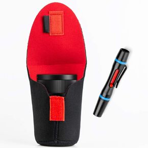 Lens Pouch Bag Lens Case Cover Sleeve,Soft Neoprene Travel Carry Protective Lens Pouch Set for Nikon Sony Panasonic Pentax Olympus DSLR Camera Lens with Lens Cleaning Pen (L)