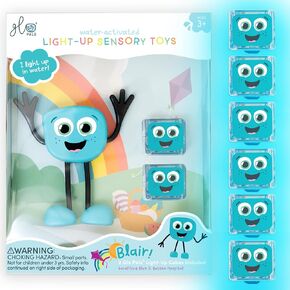 Glo Pals New Blair Water-Activated Bath Toy with 6 Reusable Light-Up Cubes for Sensory Play
