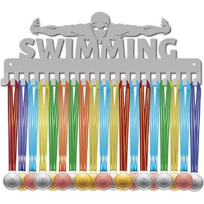 Creatcabin Gymnastics حامل الميداليات عرض جمباز ميدال شماعات الجوائز الرياضية حامل الجدار رف جبل ديكور الفولاذ المقاوم للصدأ معلقة للرياضيين شارة المنزل 20 خطافين أكثر من 60 ميدالية ، والفضة in Kuwait
