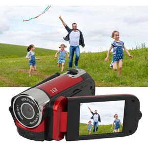 Vintage Video Camera Camcorder, 16Mp Cam Corder, 1080P Digital Camera, 2.4 Inch Rotatable Screen Camcorder, 16X Zoom HD Video Recorder with Fill Light for Teens Beginner Adult