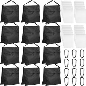 12 PCS Photography Weight Bags Set, Empty Heavy Photo Studio Filled Weight Bags, Sandbag Set for Photography Tripod Stand Sports Outdoor Photo Video Studio Boom Brackets