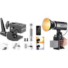 NEEWER MS150B 130W Bi Color LED Video Light with Super Clamp, Mini COB Portable Photography Lighting App Control,2.4G Mode, Bowens Continuous Lighting, 200000 lux/0.5m, 2700K-6500K, CRI97+, 12 Scenes