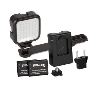 مجموعة مصباح LED Ultimaxx 36 مع بطاريتين وقوس التثبيت - مقبول مع أي DSLR الذي يتضمن حامل حذاء ساخن بما في ذلك: Canon ، Nikon ، Olympus ، Sony ، والمزيد