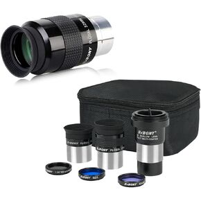 SVBONY SV233 7PCS Telescope Accessory Kit with Plossl Eyepiece, 2X Barlow Lens, Moon/ND4/82A Color Filter and Bag Bundle with SV131 32mm 1.25 Inch Plossl Telescope Eyepiece, for Astronomical Visual