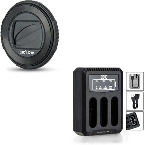 Multi Battery USB Charger + Lens Protector Cover for Olympus TG-7 TG-6 TG-5 TG-4 TG-3 TG-2 and TG-1 Camera