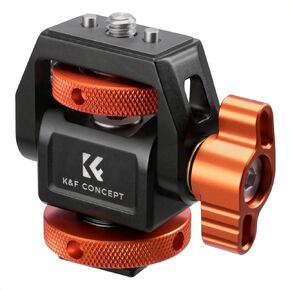K&F Concept Adjustable Camera Monitor Mount, 360° Swivel 180° Tilt with Cold Shoe, Anti-Twist Design, 1/4" Screw for 5" & 7" Camera Field Monitor