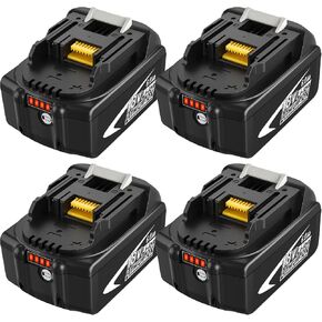 4-Packs 6000mAh Li-ion BL1860B Battery Replacement for Makita 18V Batteries BL1860 BL1850B BL1850 BL1840B BL1840 BL1830B BL1830 BL1815 BL1820 BL1820B BL1890(Black)