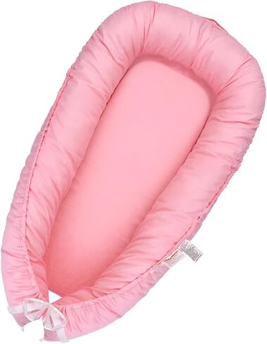Baby Lounger for Newborn, 100% Cotton Soft Breathable Lounger for Baby 0-24 Months, Portable Baby Nest Cover for Baby Girls & Boys, Co Sleeper for Baby in Bed, Babies Essentials Gifts(Blue) in Saudi Arabia