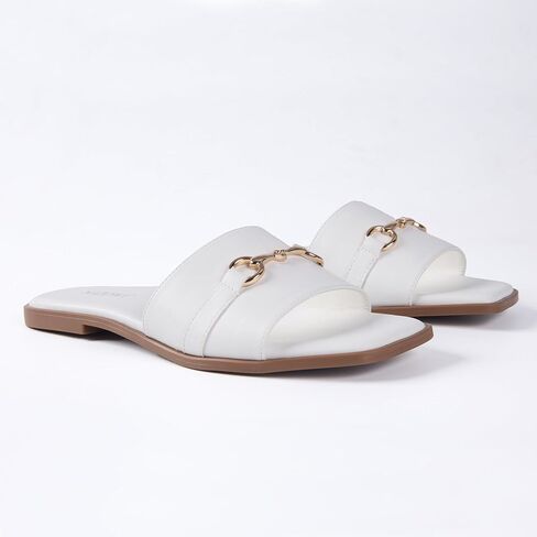 Women's Dressy Flat Sandals for Women Square Open Toe Slip on Comfortable Slide Sandals Summer in Saudi Arabia