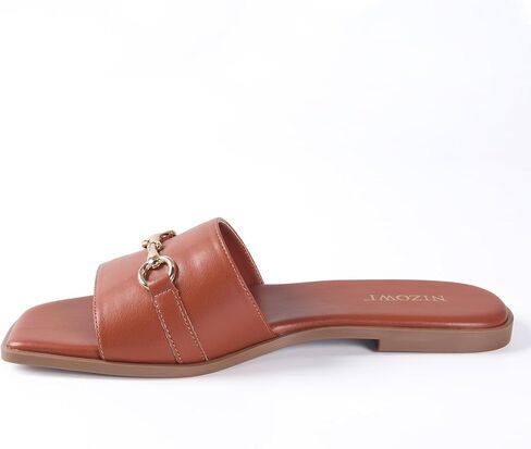 Women's Dressy Flat Sandals for Women Square Open Toe Slip on Comfortable Slide Sandals Summer in Kuwait