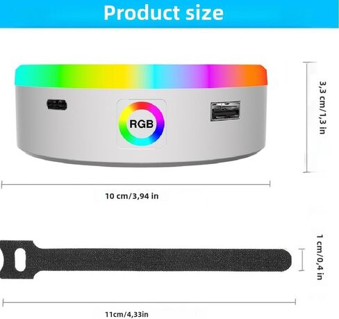 محطة شحن لـ Echo Dot 4 Th 5th Gen ، 4 أوضاع تلمس التحكم في موسيقى RGB LED LED Multicolor Light ، مكتب حامل سطح المكتب حامل الشاحن مع منظم الكابل (أبيض) in Kuwait