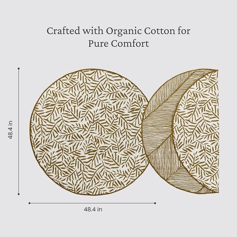 Toddlekind Organic Cotton Reversible Play Mat – 48" Handmade Blanket for Floor Activities, Tummy Time, Nursery Decor, and Family Comfort 0m+ Sandstone (Beige) in Kuwait