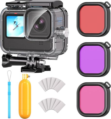 Waterproof Case for Go Pro Hero 12/11/10/9 Black with 3 Pack Dive Filters, 196FT/60M Underwater Protective Housing Dive Accessories in Saudi Arabia