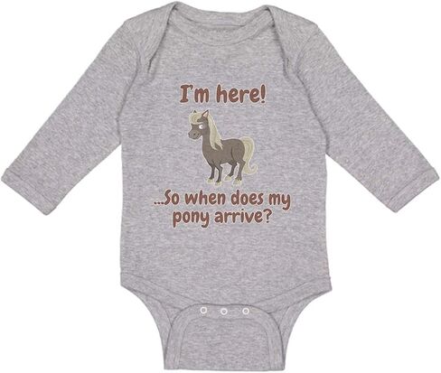 Baby Long Sleeve Bodysuit I'm Here... So When Does My Pony Arrive Funny Cotton in Saudi Arabia