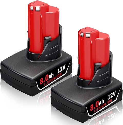 2Pack 8.0Ah Battery Replacement for Milw M-12 Battery 48-11-2440 48-11-2402 48-11-2411 12V Cordless Tools in Saudi Arabia