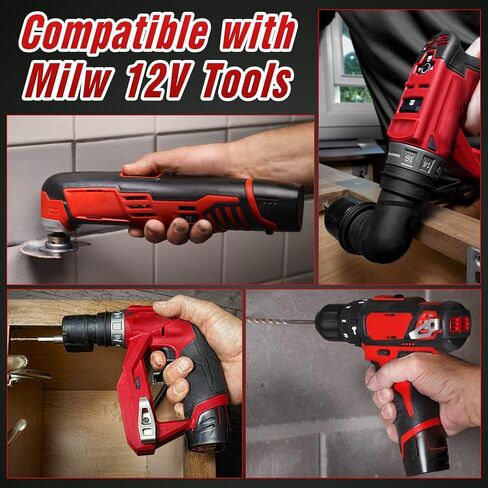 2Pack 8.0Ah Battery Replacement for Milw M-12 Battery 48-11-2440 48-11-2402 48-11-2411 12V Cordless Tools in Saudi Arabia