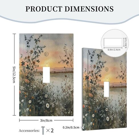 Decorative Light Switch Cover Plate Sunset Plants Flower Daisy Nature Lakescape 1 Gang Wall Plate Cover Single Toggle Switch Plate Covers Jumbo Electrical Switchplate Receptacle Faceplate in Saudi Arabia