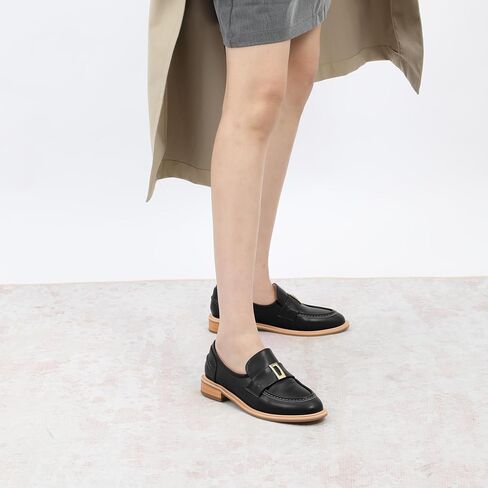 SKYSTERRY Loafers for Women Penny Loafers with Round Toe Low Chunky Block Heels Comfortable Women Loafers Shoes for Work Party Dating Shopping in Saudi Arabia