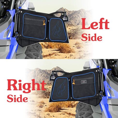 RZR 1680D Rear Door Bags, Passenger and Driver Side Storage Bag Set with Knee Pad Compatible with 2014-2019 Polaris RZR 4 900, XP4 1000, 4 Door Turbo (Orange Piping) in Saudi Arabia
