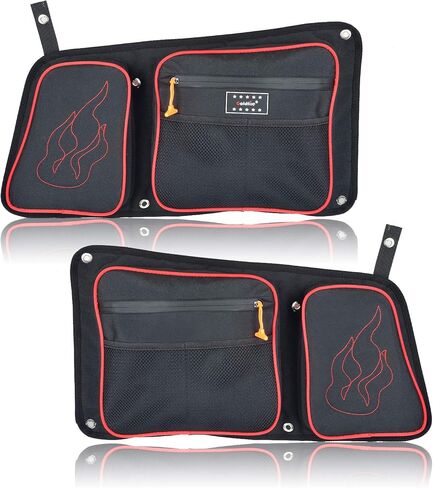 أكياس الباب الخلفي RZR 1680D، مجموعة حقيبة تخزين جانبية للركاب والسائق مع وسادة للركبة متوافقة مع 2014-2019 Polaris RZR 4 900، XP4 1000، 4 أبواب توربو (أنابيب برتقالية) in Kuwait