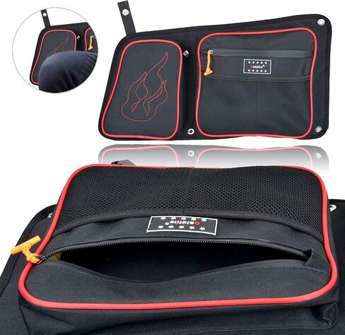 أكياس الباب الخلفي RZR 1680D، مجموعة حقيبة تخزين جانبية للركاب والسائق مع وسادة للركبة متوافقة مع 2014-2019 Polaris RZR 4 900، XP4 1000، 4 أبواب توربو (أنابيب برتقالية) in Kuwait