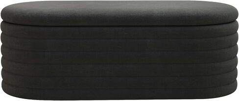 Storage Ottoman Bench 40 inch Upholstered Chenille Fabric Storage Bench for Bedroom End of Bed Stool Aesthetic Large Storage Ottoman for Living Room Entryway,Black in Saudi Arabia