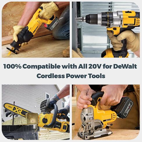 4 Packs 20V 6.0Ah Battery with DCB102 2-Port Fast Charger Combo Compatible for DeWalt 20V Max Battery DCB206 DCB205 DCB207 DCB208, Compatible with DeWalt 20 Volt DCD/DCF/DCG/DCS Cordless Power Tools in Saudi Arabia