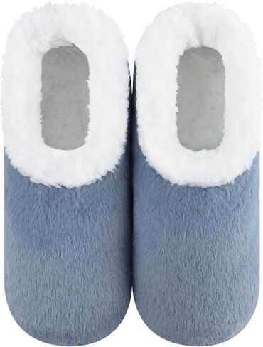 Snoozies Butter Soft House Slippers for Women, Cozy Sherpa-Lined Slipper Socks for Women Soft Sole Non-Skid Machine Washable in Saudi Arabia