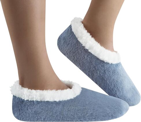 Snoozies Butter Soft House Slippers for Women, Cozy Sherpa-Lined Slipper Socks for Women Soft Sole Non-Skid Machine Washable in Saudi Arabia