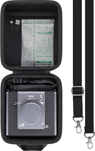 Aenllosi لـ Fujifilm Instax Wide Evo 2-in-1 كاميرا فيلم فورية وعلبة تحمل صعبة الطابعة ، مع جيب الشبكة وحزام الكتف قابل للتعديل (حالة فقط) in Kuwait