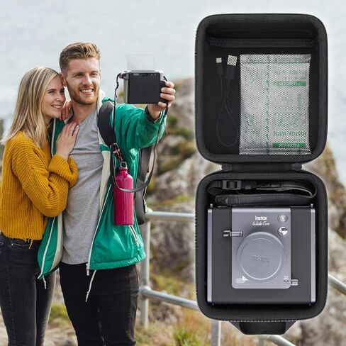 Aenllosi لـ Fujifilm Instax Wide Evo 2-in-1 كاميرا فيلم فورية وعلبة تحمل صعبة الطابعة ، مع جيب الشبكة وحزام الكتف قابل للتعديل (حالة فقط) in Kuwait