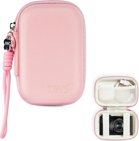 Digital Camera Case Compatible with Canon Powershot G7X Mark III/ SX740/ Sony ZV-1/RX100 VII/Panasonic ZS99/ Ricoh GR, Small Travel Compact Cameras Storage Holder with Lanyard (Pink) in Saudi Arabia