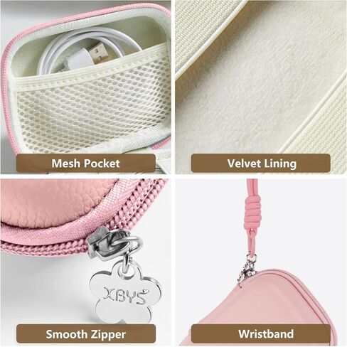 Digital Camera Case Compatible with Canon Powershot G7X Mark III/ SX740/ Sony ZV-1/RX100 VII/Panasonic ZS99/ Ricoh GR, Small Travel Compact Cameras Storage Holder with Lanyard (Pink) in Saudi Arabia