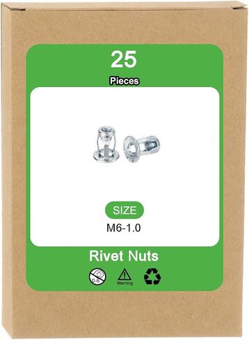 UXCELL 50PCS مقبس برسل Multi-pret ، M6-1.0 بلة الصلب الفولاذ الخيط الزنك إنهاء أعمى للمساحة البلاستيكية مرساة الباب الصلب الألومنيوم الصلب in Saudi Arabia