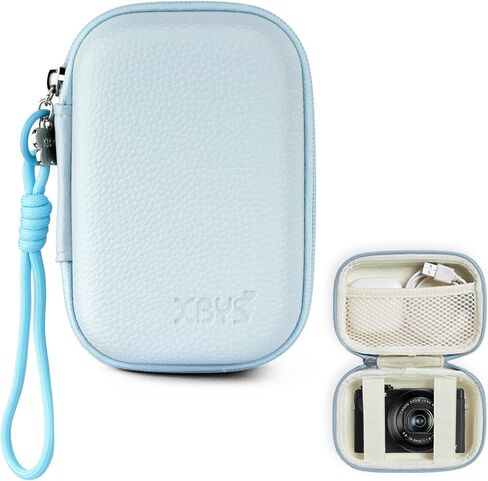 Digital Camera Case Compatible with Canon Powershot G7X Mark III/ SX740/ Sony ZV-1/RX100 VII/Panasonic ZS99/ Ricoh GR, Small Travel Compact Cameras Storage Holder with Lanyard (Pink) in Saudi Arabia