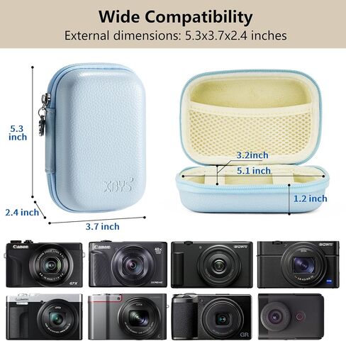 Digital Camera Case Compatible with Canon Powershot G7X Mark III/ SX740/ Sony ZV-1/RX100 VII/Panasonic ZS99/ Ricoh GR, Small Travel Compact Cameras Storage Holder with Lanyard (Pink) in Saudi Arabia