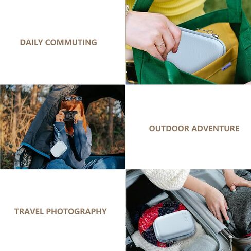 Digital Camera Case for Canon G7X Mark II III, Case Only, White | Fits Canon SX740 HS, Sony ZV-1 Series, RX100 VII, Hard Shell EVA Case with Wrist Lanyard and Mesh Pocket for Accessories in Saudi Arabia