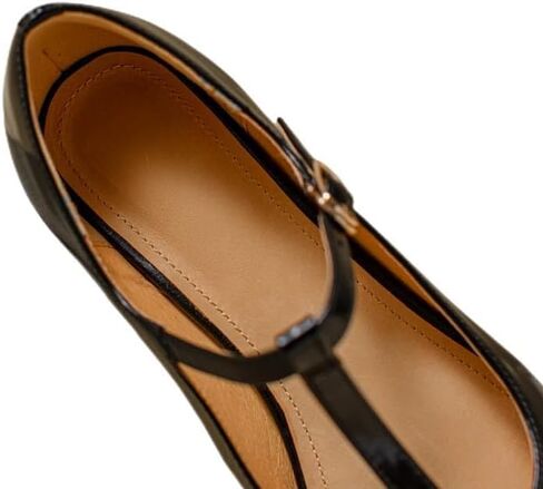 TinaCus Women's Genuine Leather Handmade Hollow Out T-Strap Mary Jane Flats Shoes in Saudi Arabia