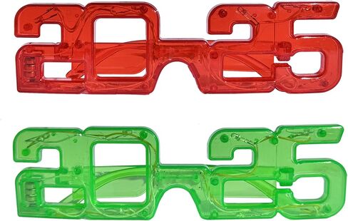 2 Pack of 2025 LED New Year's Light up Plastic Party Glasses Celebration Eyeglasses ( 2 of Blue ) in Saudi Arabia