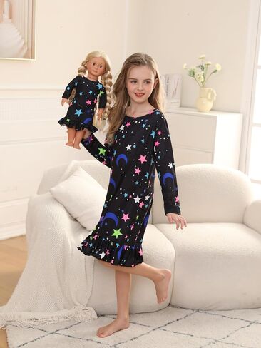 Bow Dream Toddler Girl Dress Cute and Matching American Girl Doll Clothes Accessories for Girls Dresses Star Night in Saudi Arabia