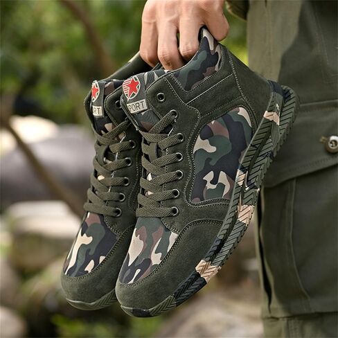 High-top Sports Canvas Camouflage Shoes Suitable for Outdoor Mountaineering and Hiking Training in Kuwait