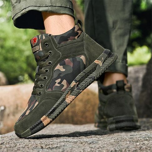High-top Sports Canvas Camouflage Shoes Suitable for Outdoor Mountaineering and Hiking Training in Kuwait