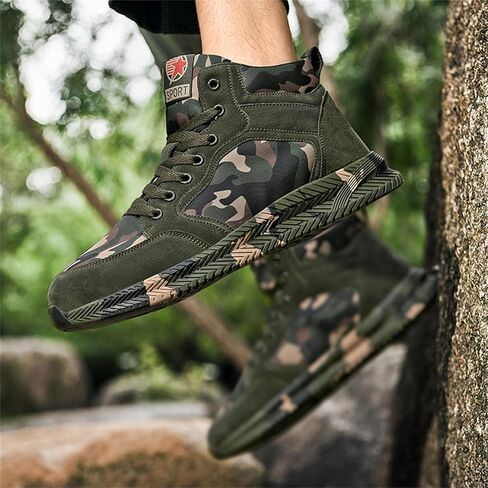 High-top Sports Canvas Camouflage Shoes Suitable for Outdoor Mountaineering and Hiking Training in Kuwait