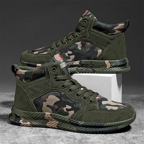 High-top Sports Canvas Camouflage Shoes Suitable for Outdoor Mountaineering and Hiking Training in Kuwait