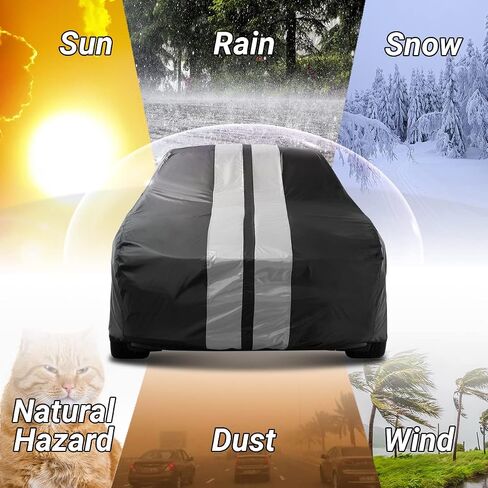 iCarCover Fits: [Ford Mustang Fastback] 1969-1973 Premium Full Car Cover Waterproof All Weather Resistant Custom Outdoor Indoor Sun Snow Storm Protection Form-Fit Padded Cover with Straps in Saudi Arabia